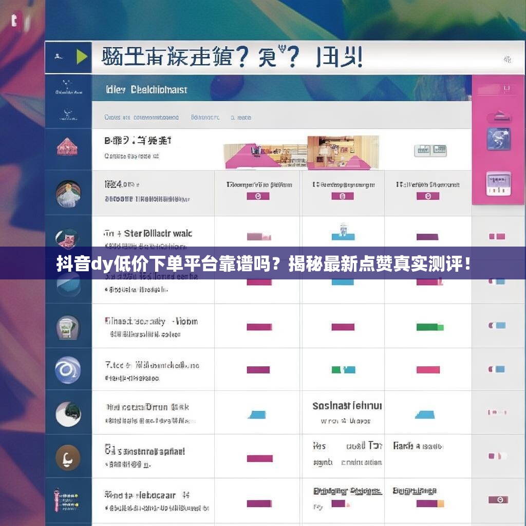 抖音dy低价下单平台靠谱吗？揭秘最新点赞真实测评！