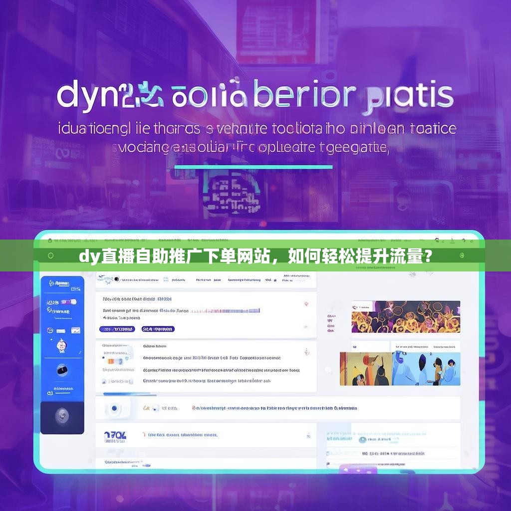 dy直播自助推广下单网站，如何轻松提升流量？