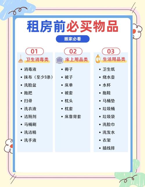 一家三口租房必买物品清单，家具桌椅床品衣柜一个不少